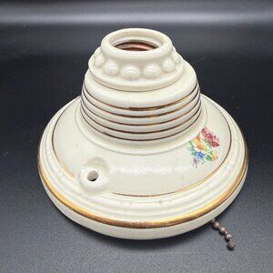 Antique Porcelier Porcelain Ceiling Light Fixture 1 Bulb Flush Mount Art Deco 5"
